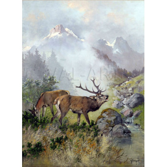 РЕПРОДУКЦИИ НА КАРТИНИ Елен и сърна във високите планини в мъгливо време (1930)